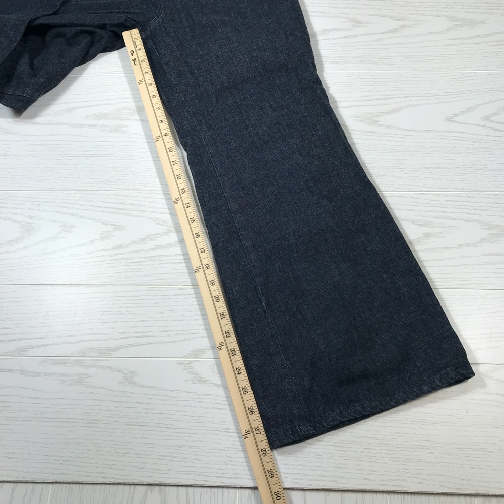 Billy Reid Womens Flare Jeans Size 12 Dark Blue 100% Cotton Front Square Pockets - Picture 6 of 13